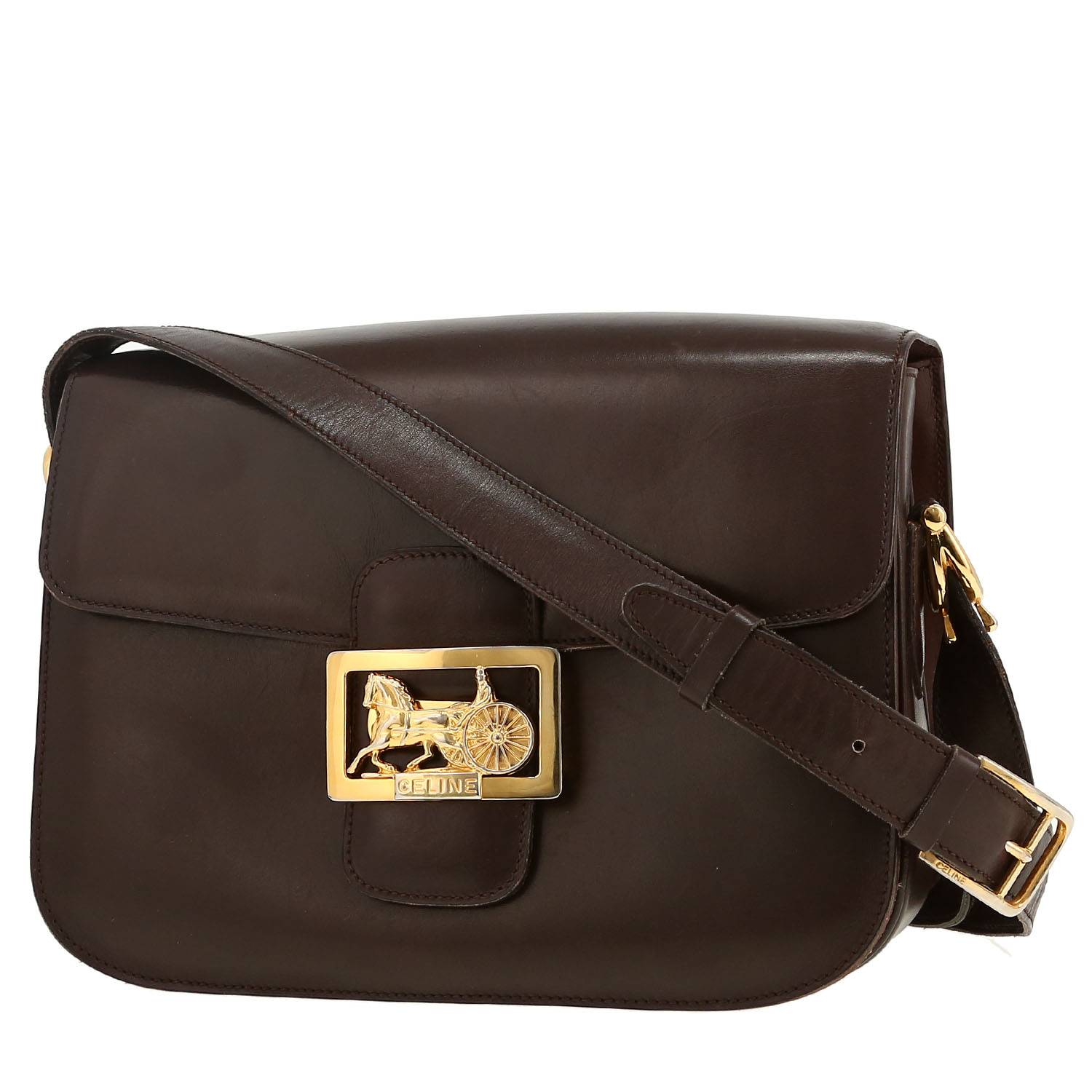 Borsa Celine  Vintage in pelle marrone - 00pp