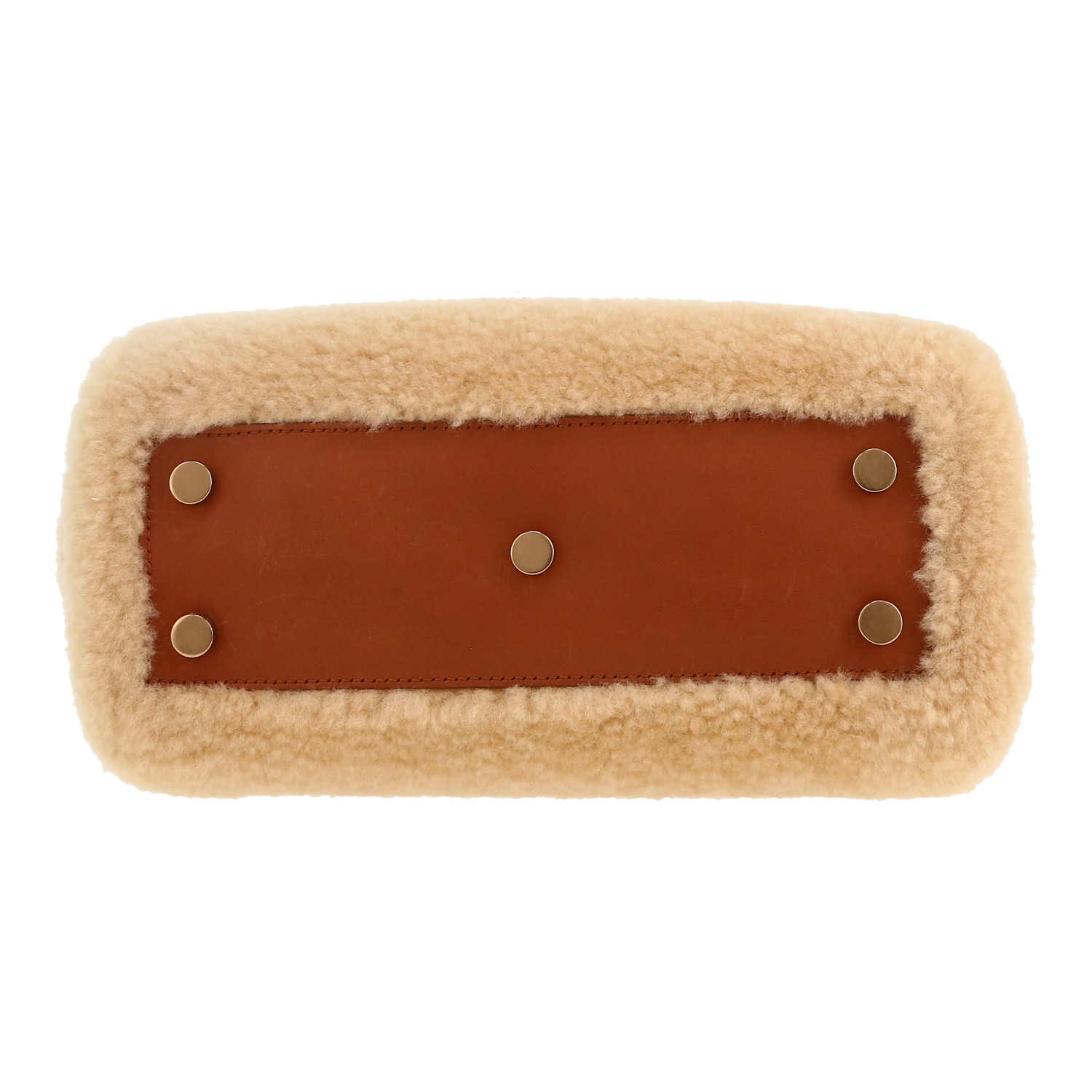 Saint Laurent  Sac de jour Nano handbag  in beige skin-out fur  and brown leather - Detail D1