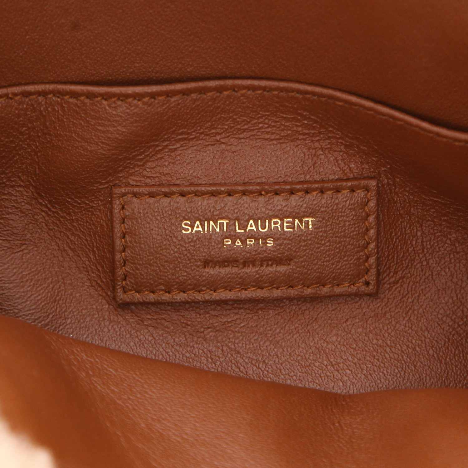 Saint Laurent  Sac de jour Nano handbag  in beige skin-out fur  and brown leather - Detail D2