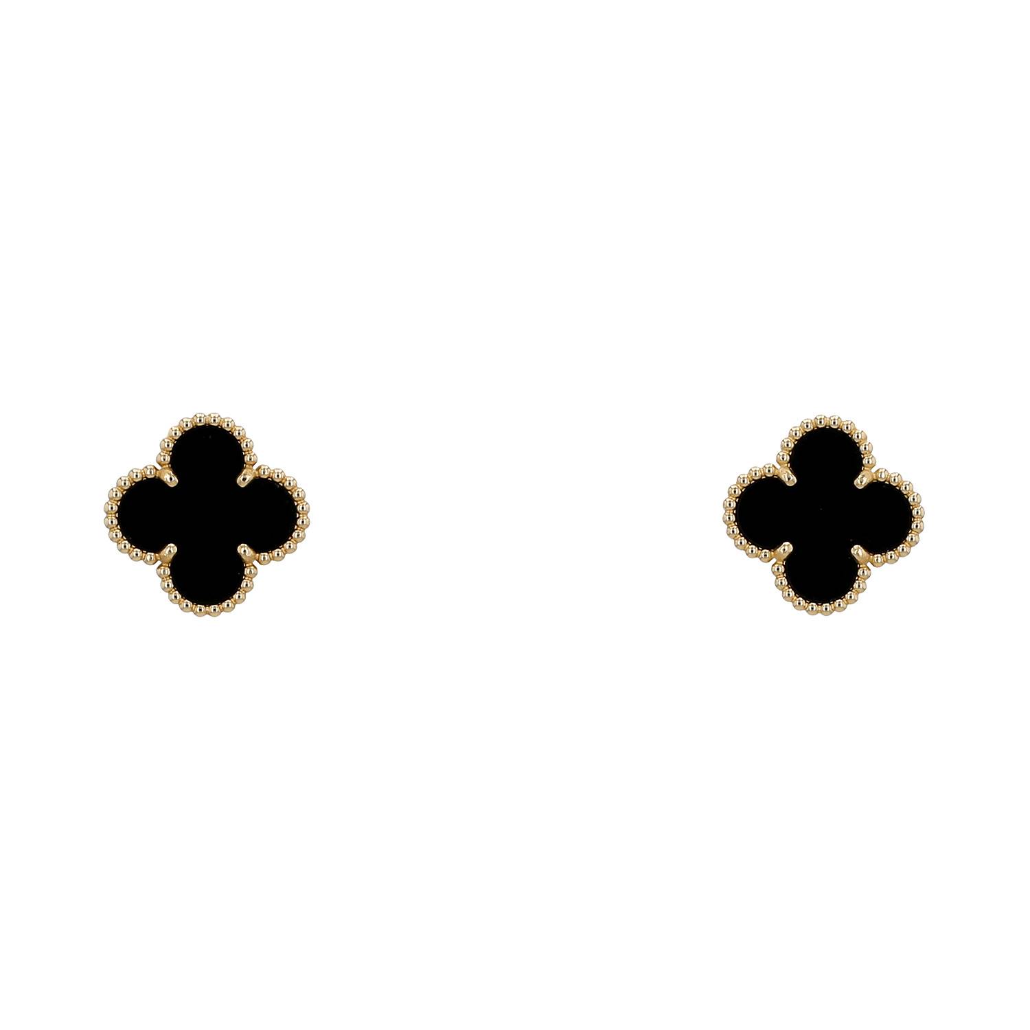 Pendientes Van Cleef 
Arpels Vintage Alhambra de oro amarillo y ónix