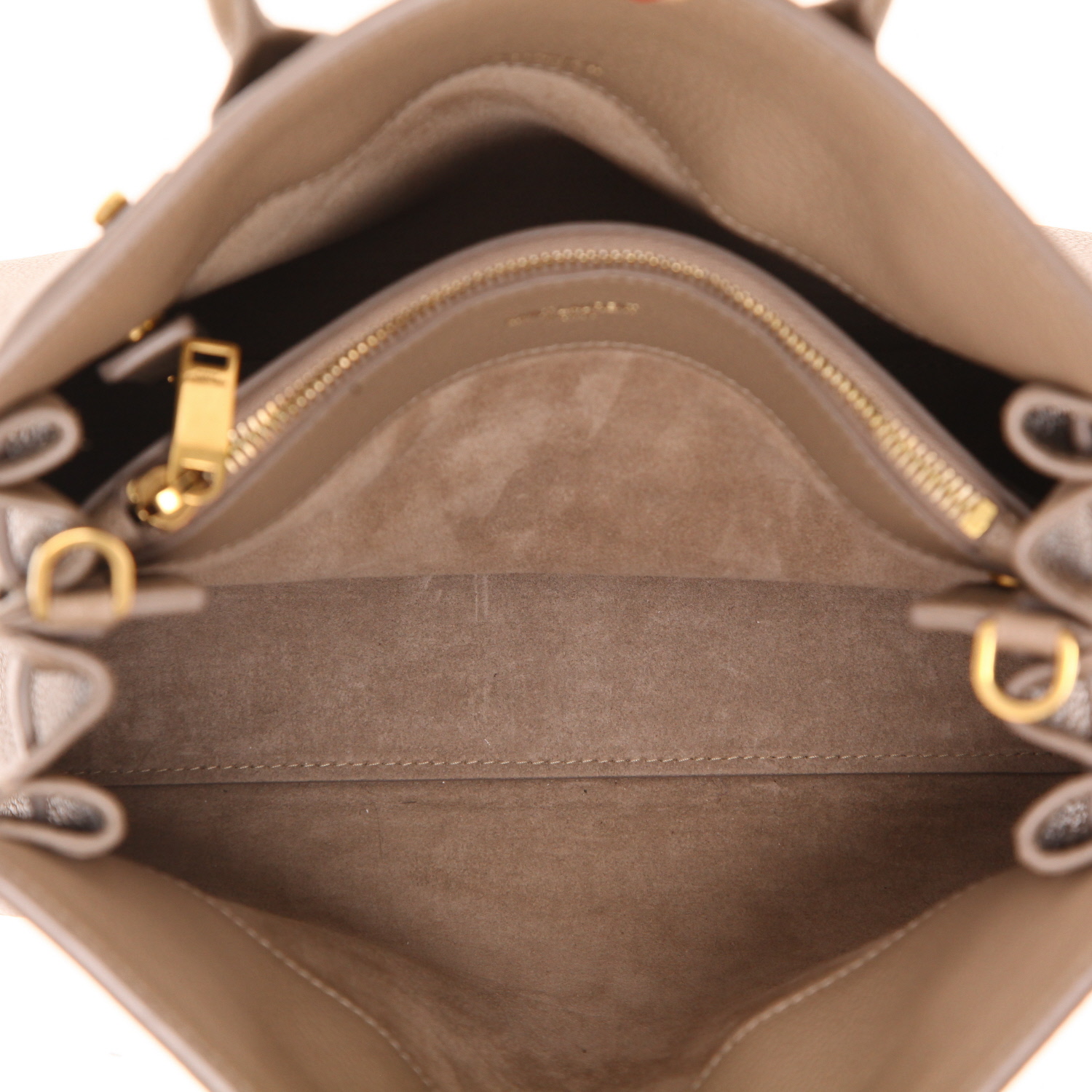 Borsa Saint Laurent  Sac de jour Baby in pelle martellata color talpa - Detail D3