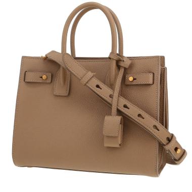 Sac à main Saint Laurent  Sac de jour Baby en cuir grainé taupe