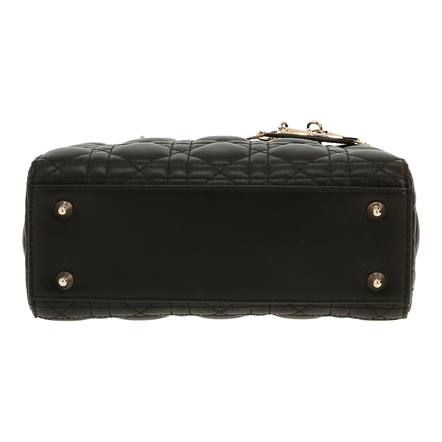 Bolso de mano Dior  My ABCDIOR modelo pequeño  en cuero cannage negro - Detail D1