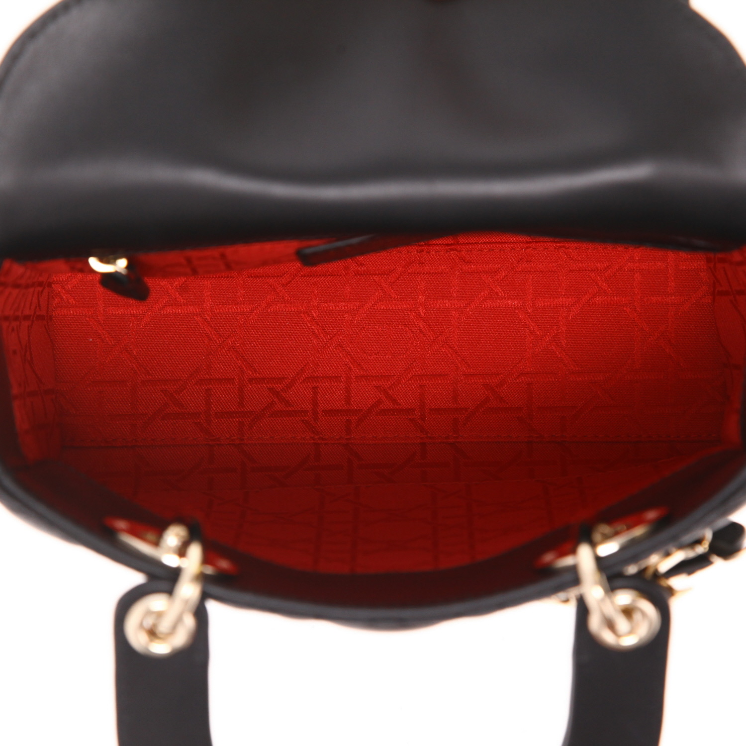 Sac à main Dior  My ABCDIOR petit modèle  en cuir cannage noir - Detail D3