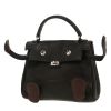 Sac à main Hermès  Quelle Idole en cuir Swift noir et marron - 00pp thumbnail