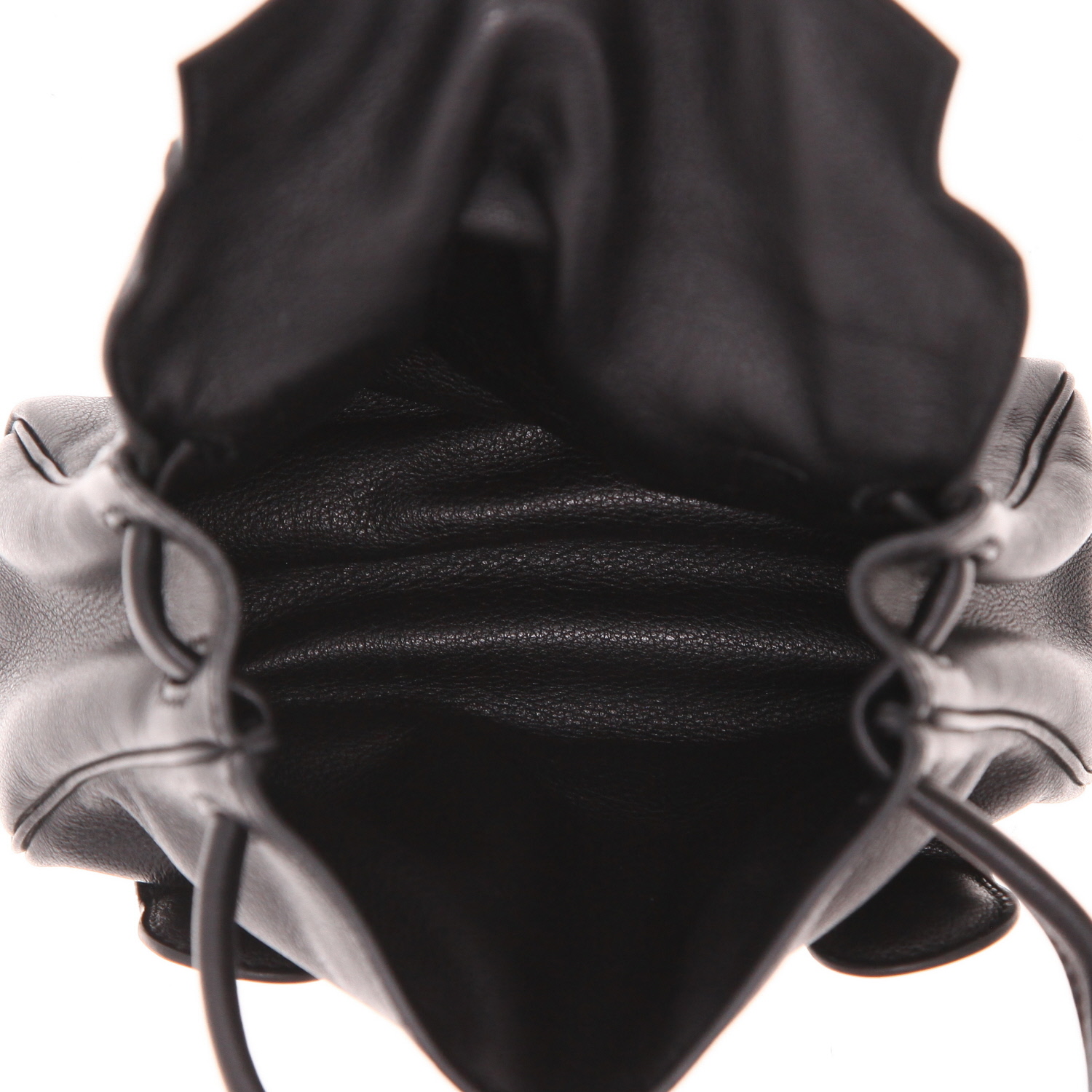 Sac à main Hermès  Kelly Doll en cuir Swift noir et marron - Detail D3