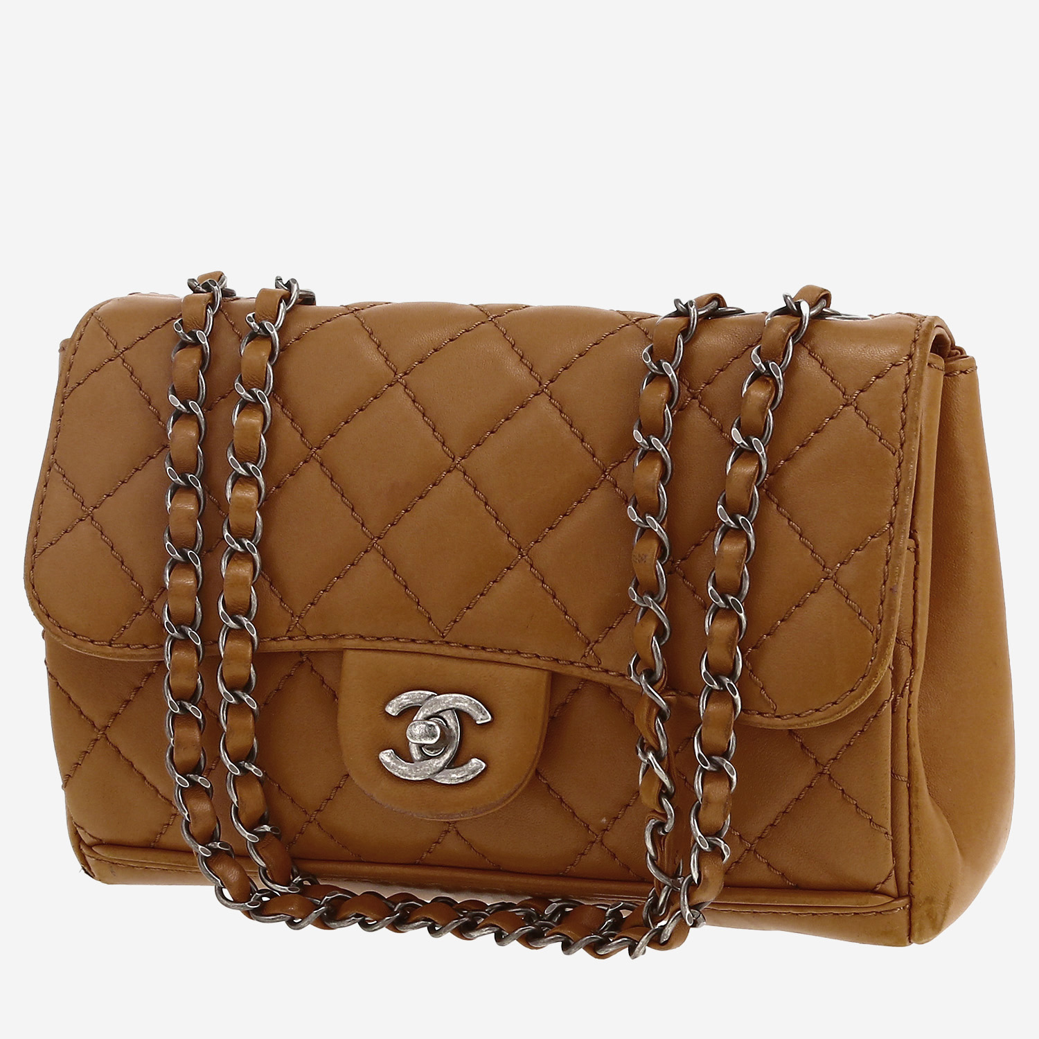 Chanel Timeless handbag in brown quilted leather