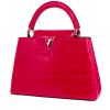 Bolso de mano Louis Vuitton  Capucines en cocodrilo rosa - 00pp thumbnail