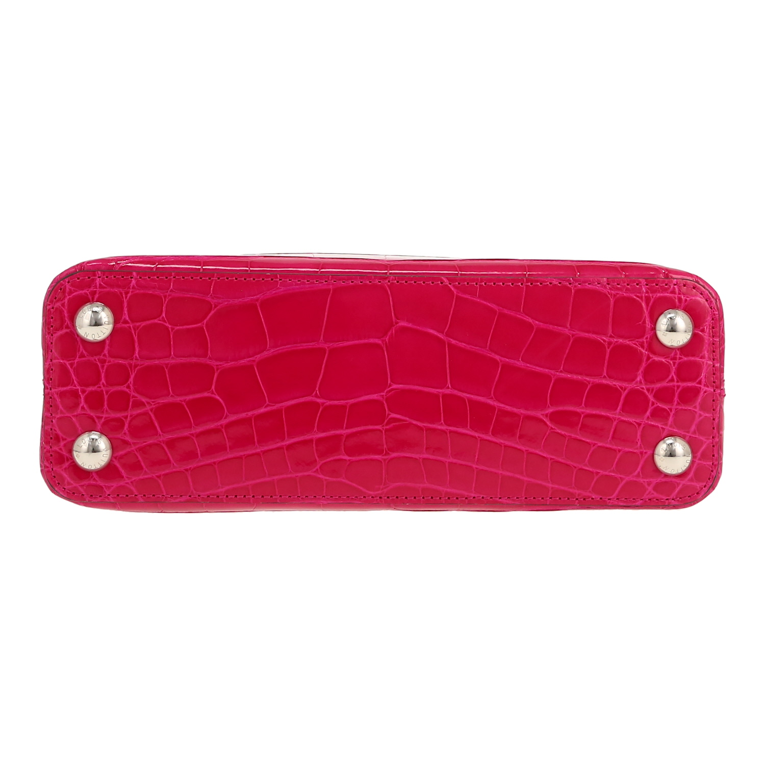 Borsa Louis Vuitton  Capucines BB in coccodrillo rosa - Detail D1