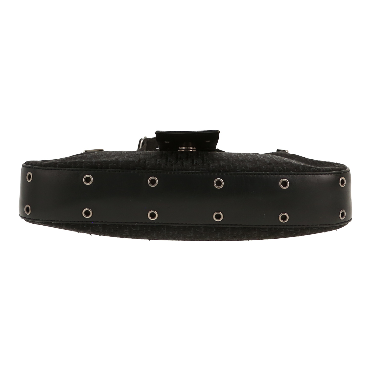 Dior  Colombus handbag  in black logo canvas  and black leather - Detail D1