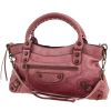 Balenciaga  City handbag  in pink burnished leather - 00pp thumbnail