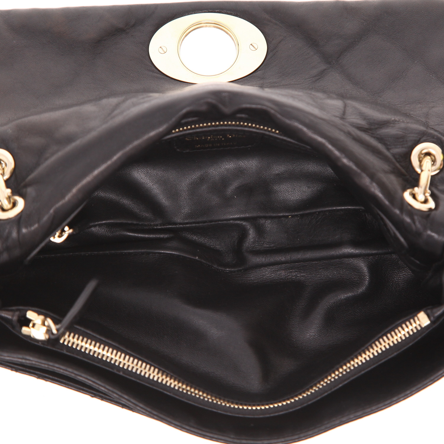 Dior   handbag  in black leather cannage - Detail D4
