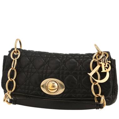 Dior   handbag  in black leather cannage