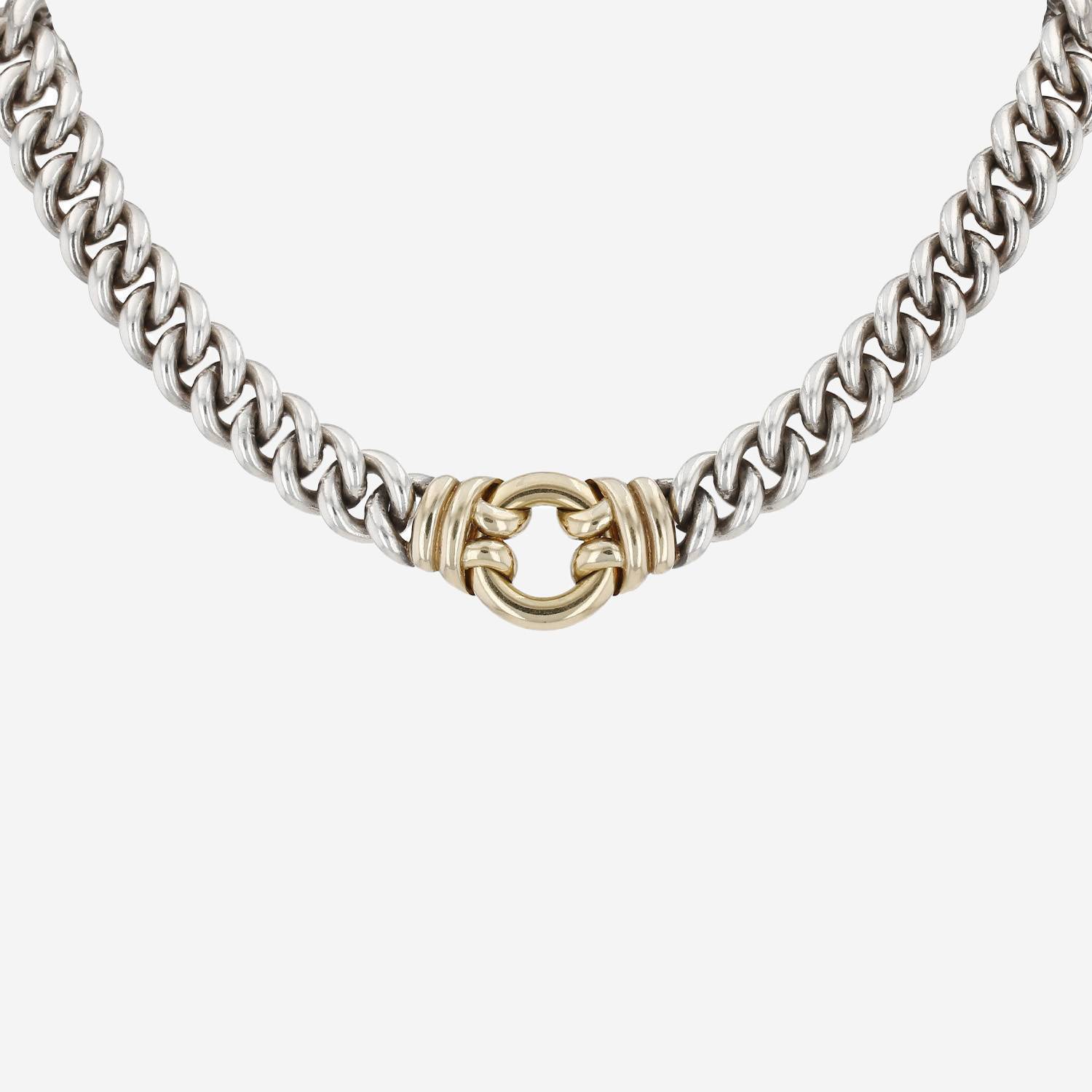 Collier Hermès  en or jaune et argent