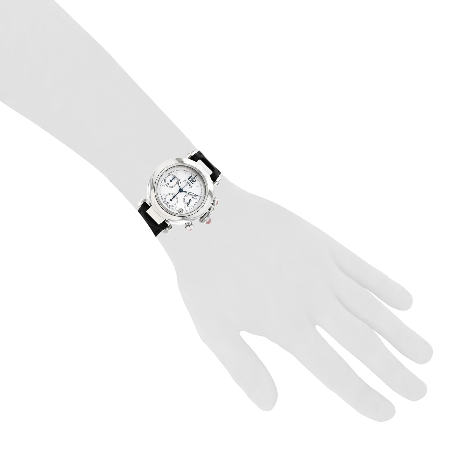 Cartier Pasha Chrono  in stainless steel Ref: Cartier - 2412  Circa 2000 - Detail D1