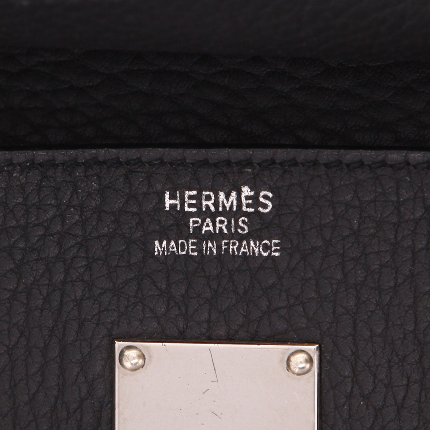 Sac de week end Hermès  Haut à Courroies en cuir taurillon clémence noir - Detail D2