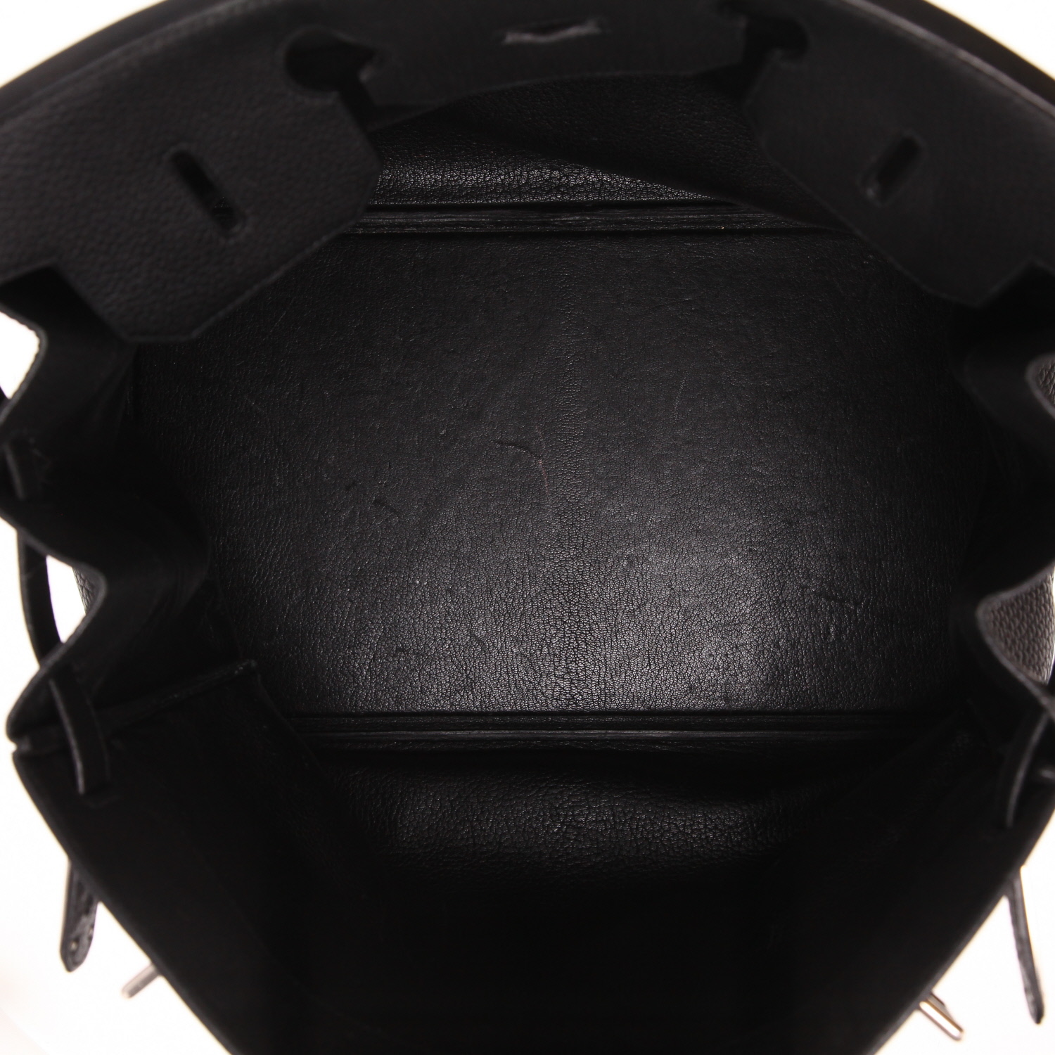 Sac de week end Hermès  Haut à Courroies en cuir taurillon clémence noir - Detail D3