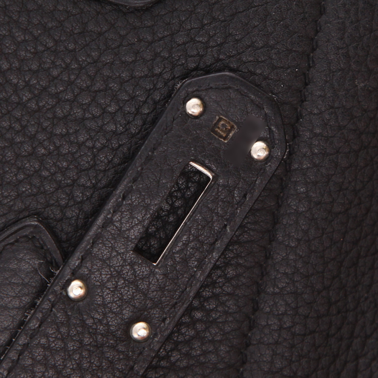 Sac de week end Hermès  Haut à Courroies en cuir taurillon clémence noir - Detail D4