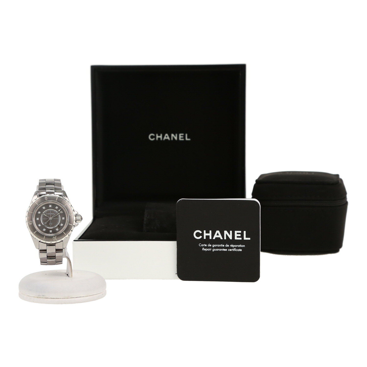 Chanel J12 Joaillerie  in ceramic grey and stainless steel Ref: Chanel - H3241  Circa 2010