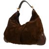 Borsa Gucci   in Veau velours e pelle marrone - 00pp thumbnail