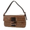 Sac à main Fendi   en toile siglée vernis marron et cuir marron - 00pp thumbnail