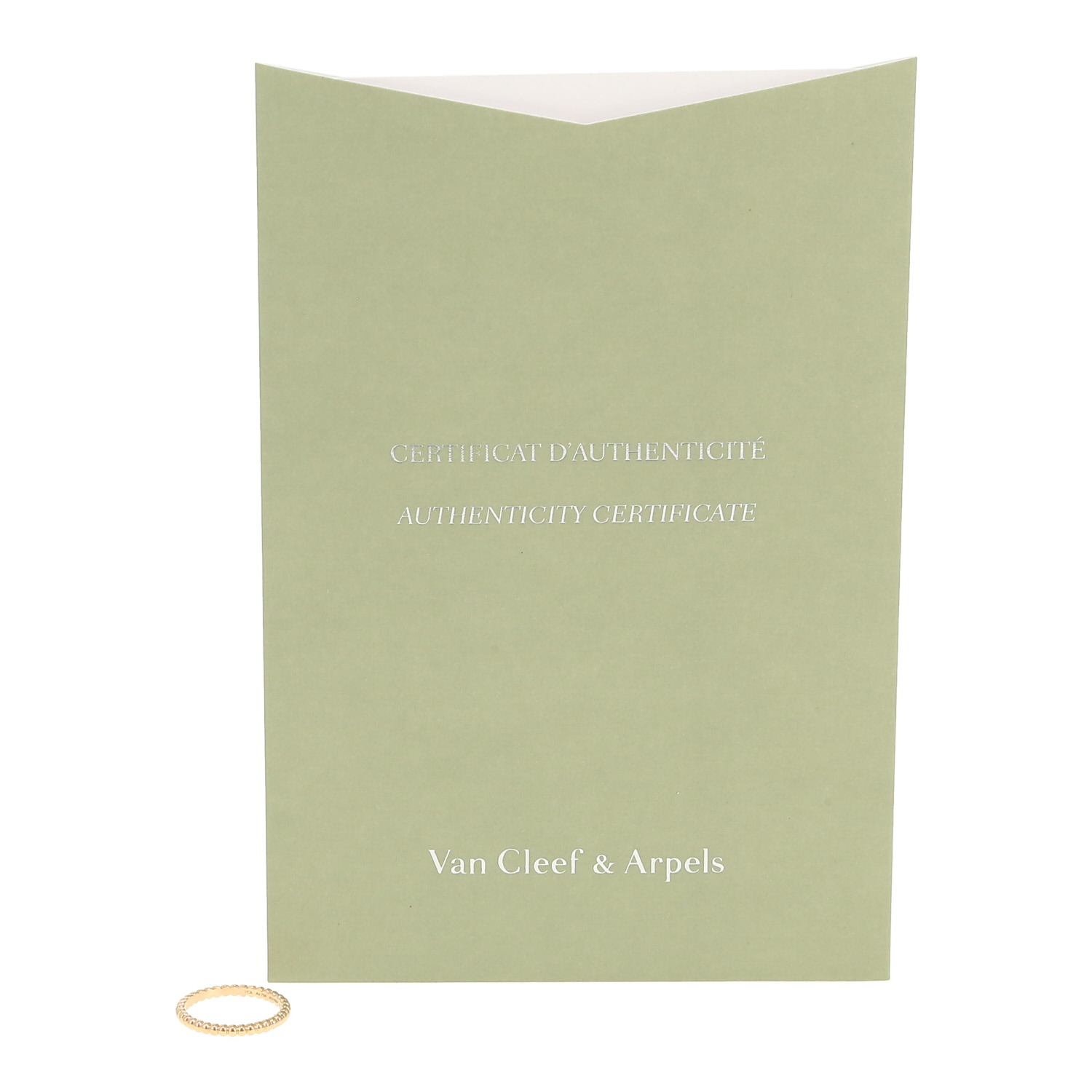 Van Cleef & Arpels Perlée small model ring in yellow gold - Detail D2