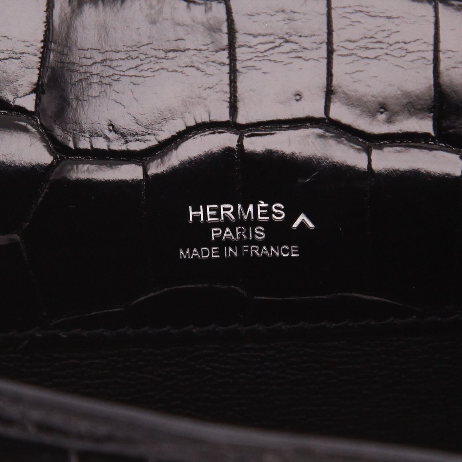 Bolsito de mano Hermès  Kelly Cut en cocodrilo porosus negro - Detail D2