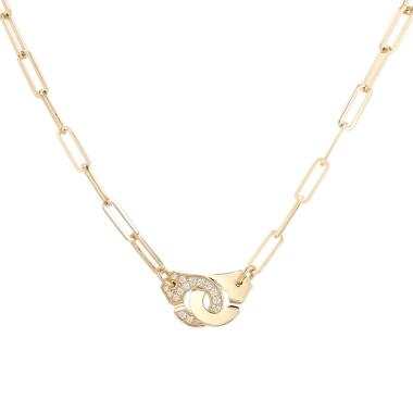 Collier Dinh Van Menottes R12 en or jaune et diamants