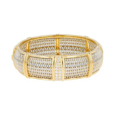Bracelet Cartier  en or jaune, acier et diamants