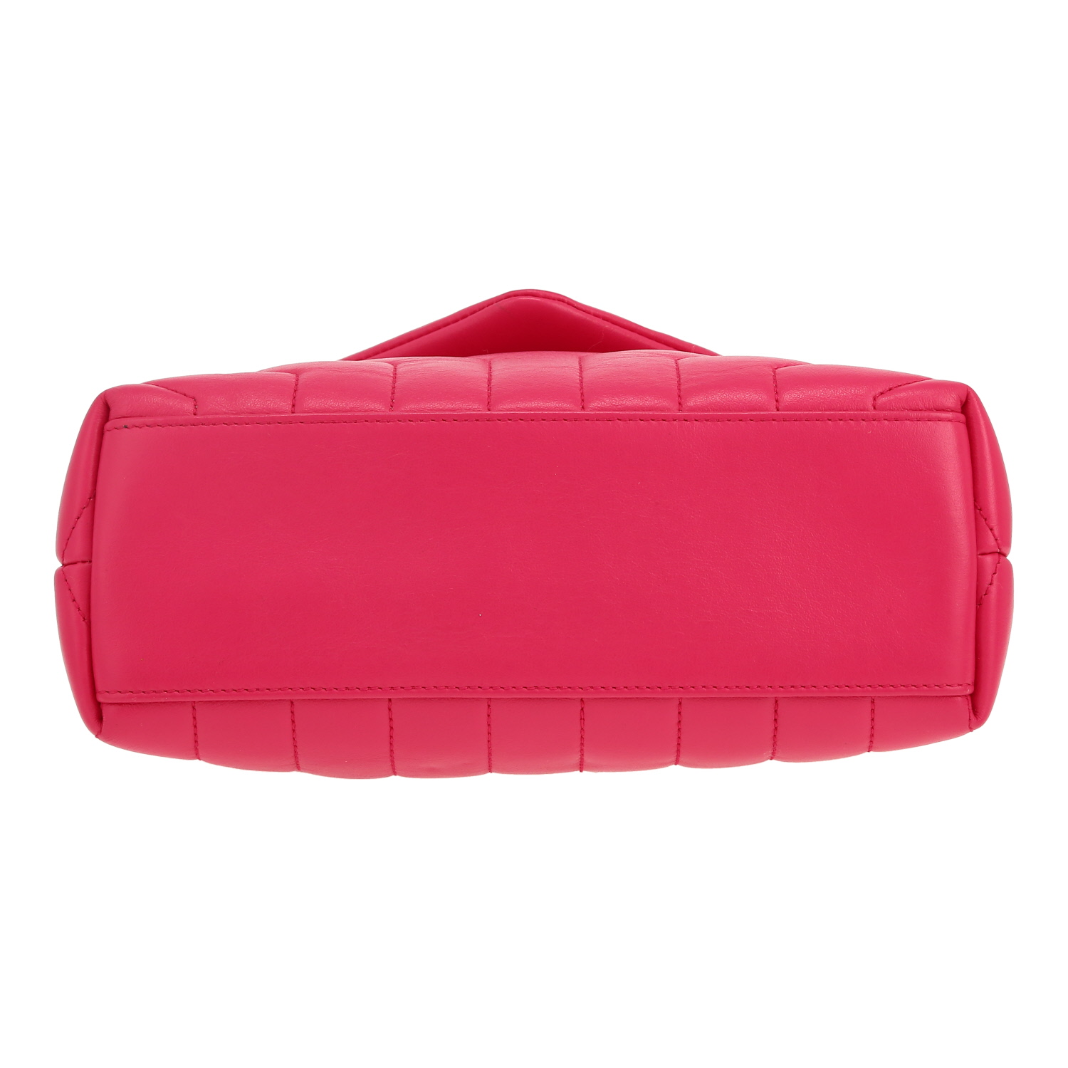 Bolso bandolera Saint Laurent  Loulou modelo pequeño  en cuero acolchado con motivos de espigas rosa - Detail D1