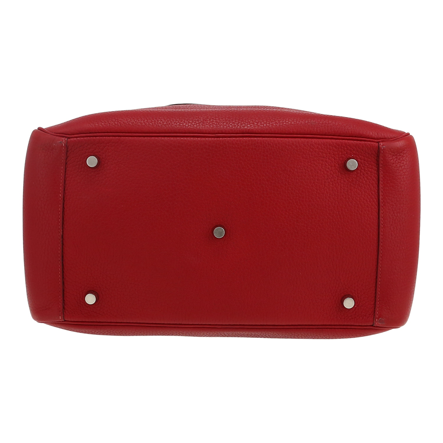 Sac porté épaule Hermès  Lindy 34 cm en cuir togo rouge - Detail D1
