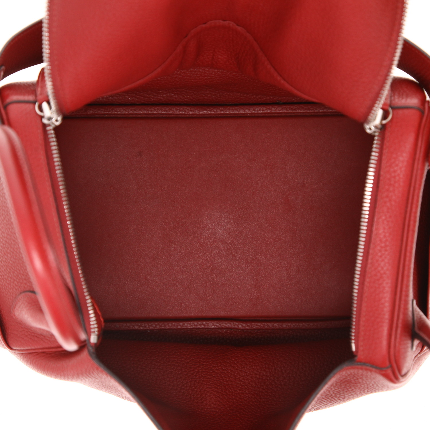 Sac porté épaule Hermès  Lindy 34 cm en cuir togo rouge - Detail D3