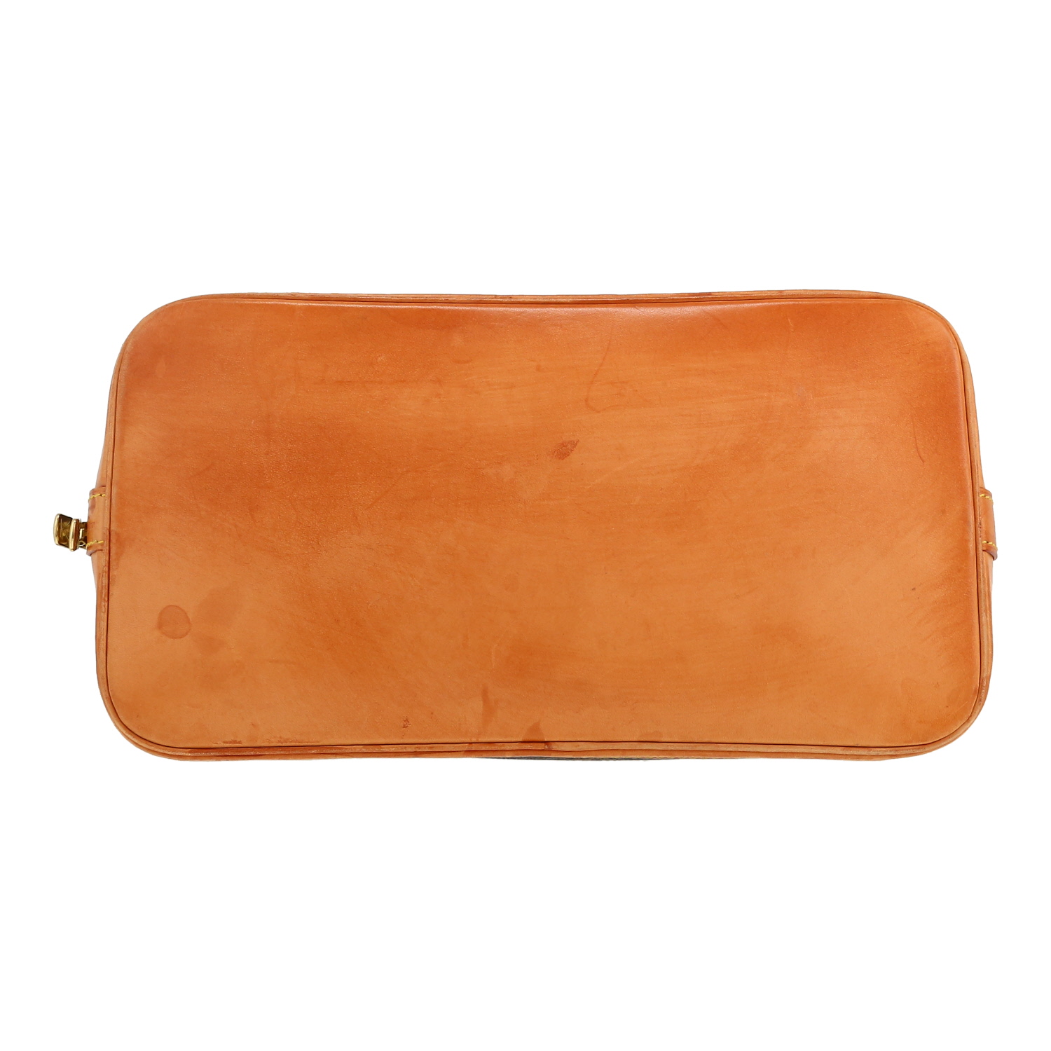 Bolso de mano Louis Vuitton  Alma modelo pequeño  en lona Monogram marrón y cuero natural - Detail D1