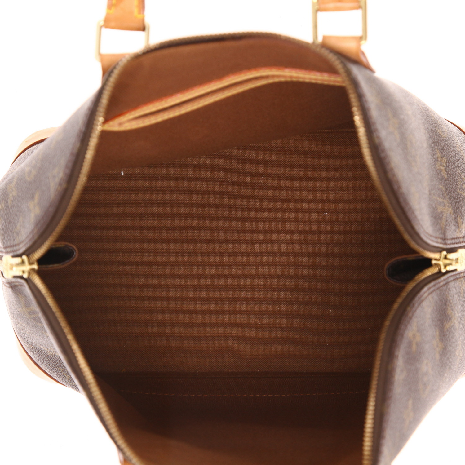 Louis Vuitton  Alma small model  handbag  in brown monogram canvas  and natural leather - Detail D3
