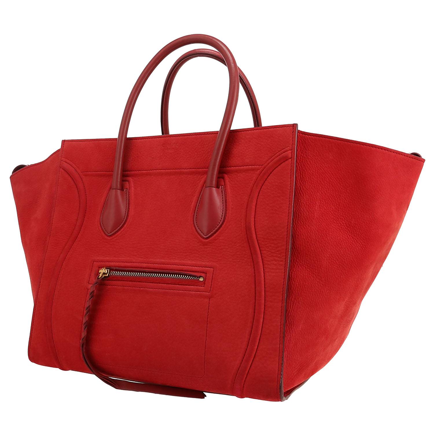 Celine Phantom shopping bag in red leather