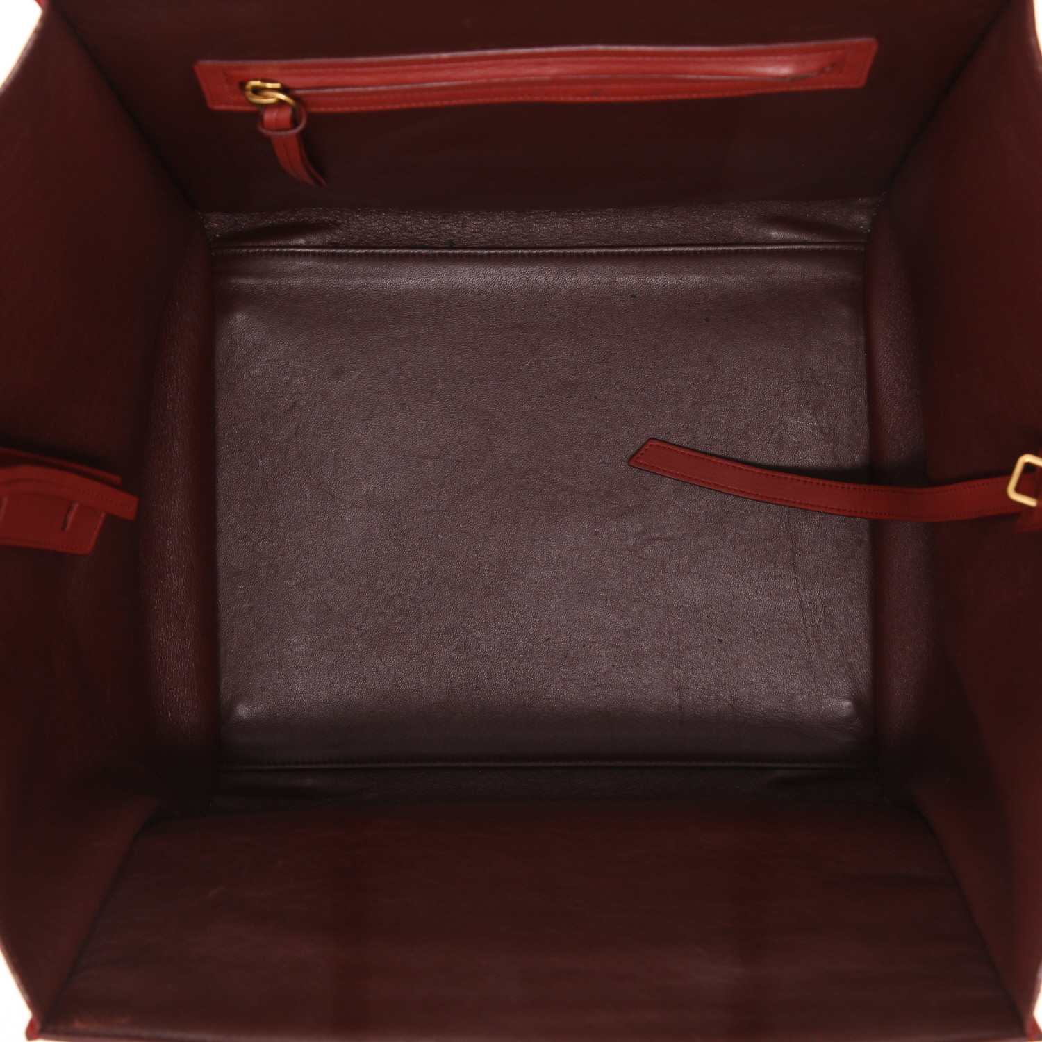 Celine  Phantom shopping bag  in red leather - Detail D3