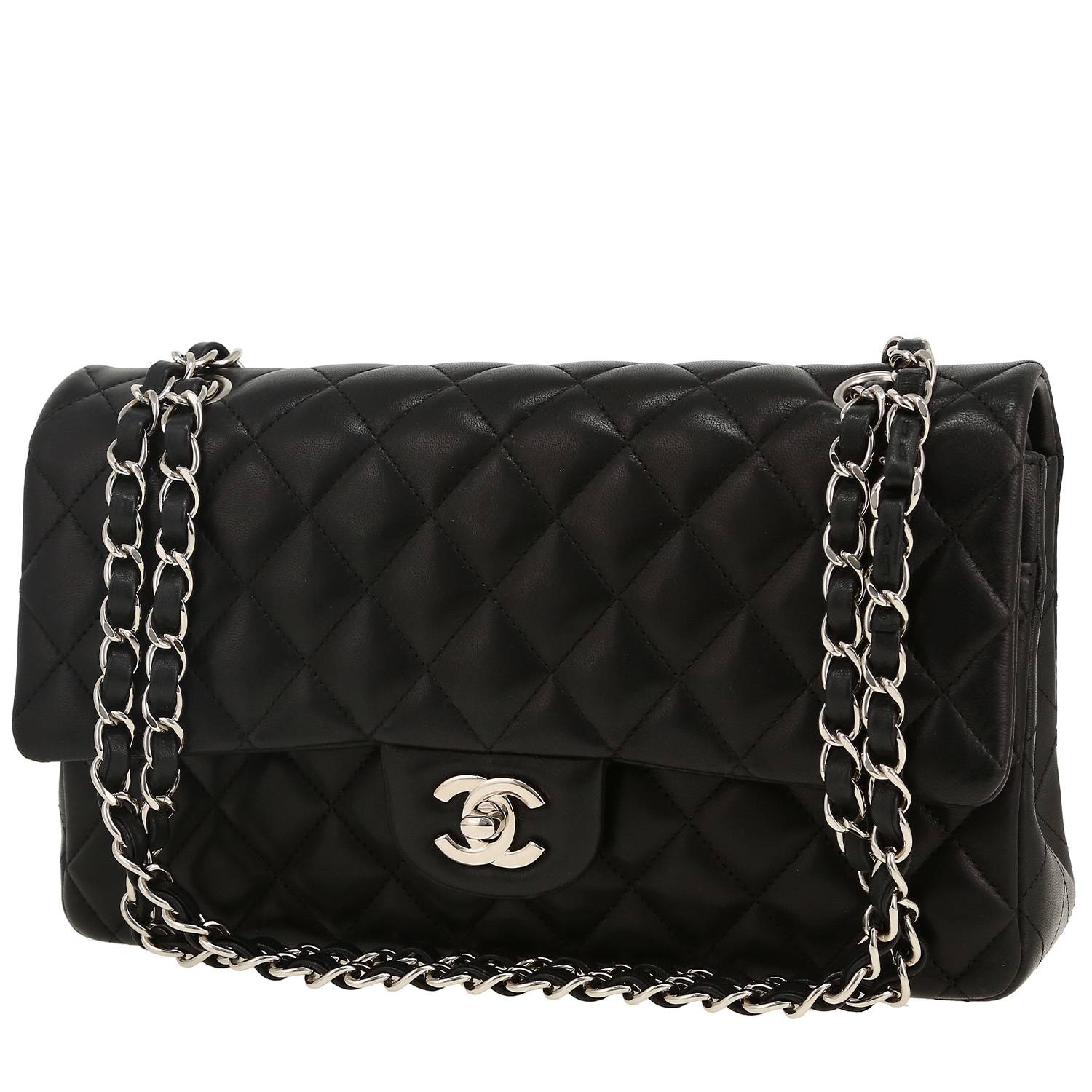 Chanel Timeless Classic handbag in black quilted leather