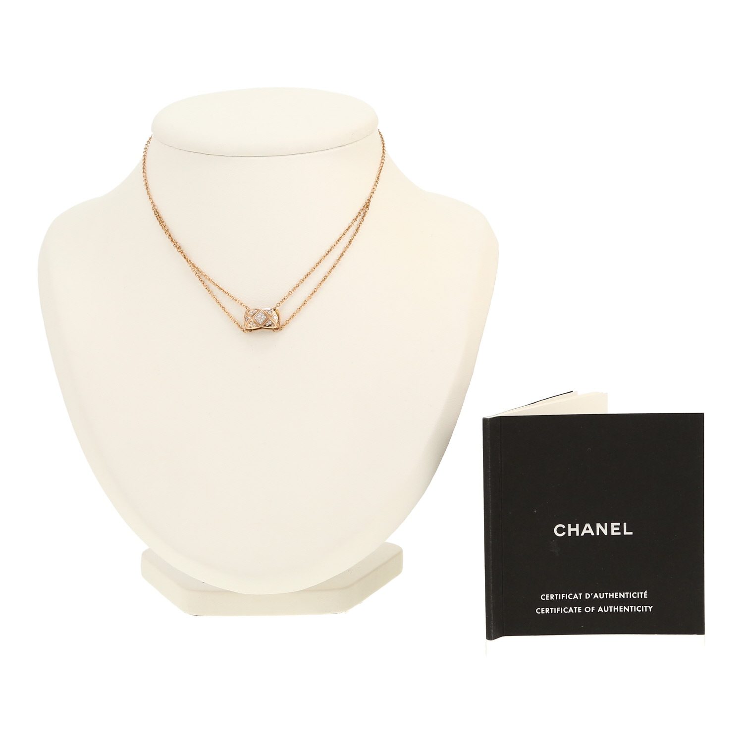 Collier Chanel Coco Crush en or beige et diamants - Detail D2
