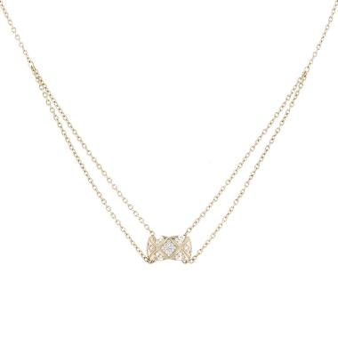 Chanel Coco Crush necklace in beige gold and diamonds