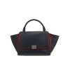 Sac à main Celine  Trapeze en cuir bleu-marine et jonc rouge - 360 thumbnail