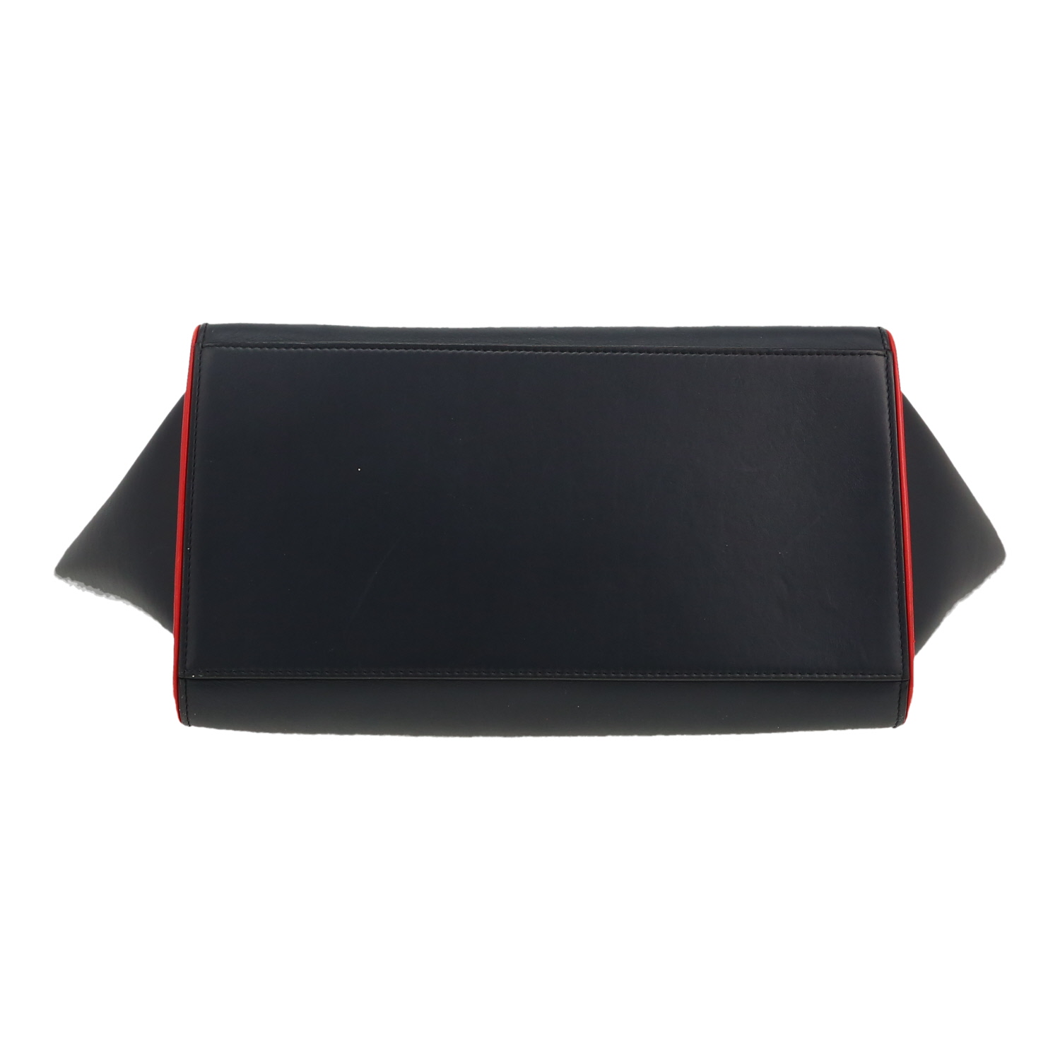 Celine  Trapeze handbag  in navy blue leather  and red piping - Detail D1