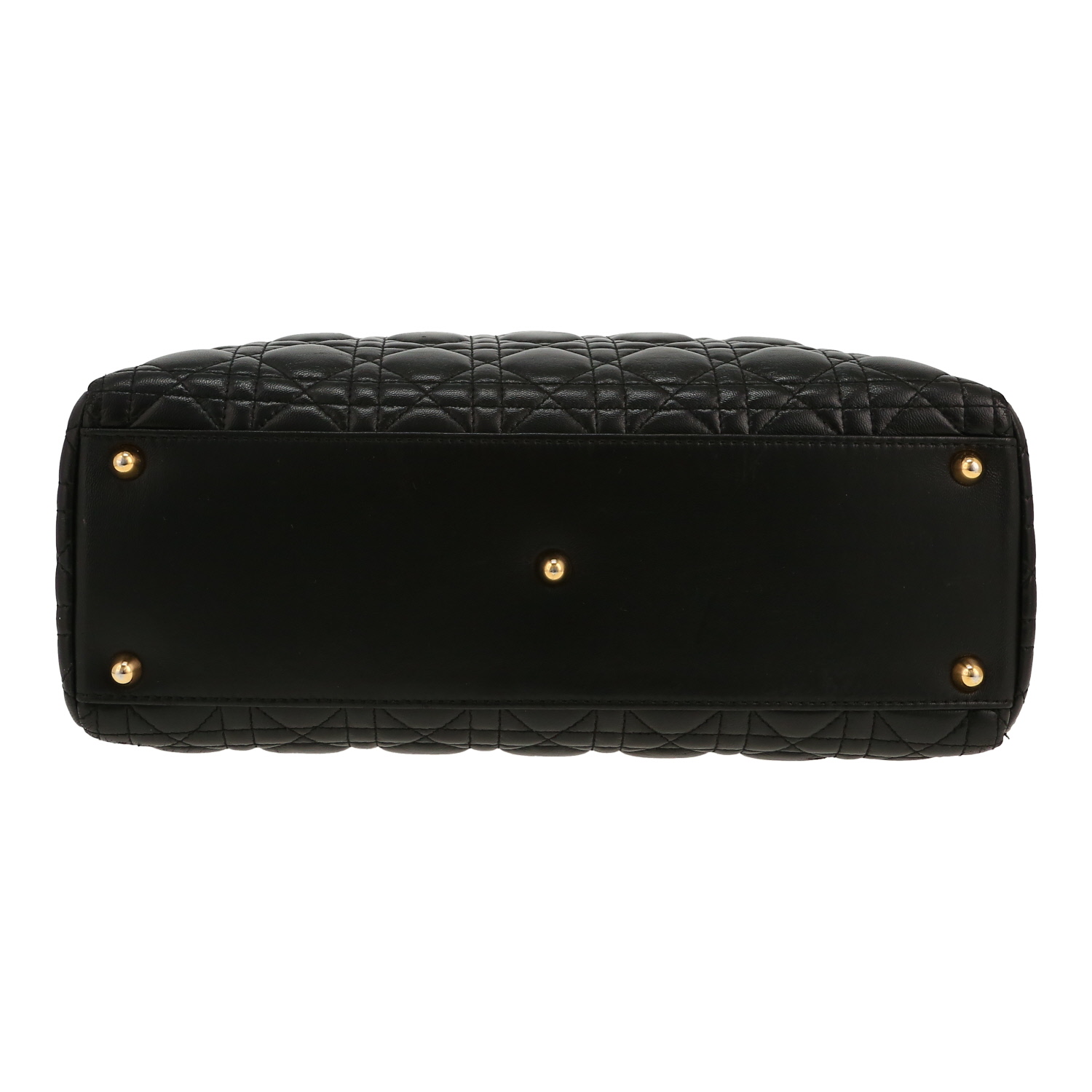 Dior  Lady Dior handbag  in black leather cannage - Detail D1