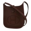 Sac bandoulière Hermès  Mini Evelyne en cuir Courchevel marron - 00pp thumbnail