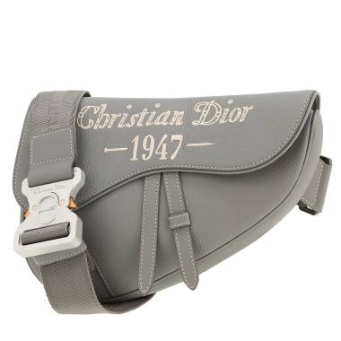 Bolso bandolera Dior  Saddle en cuero granulado gris