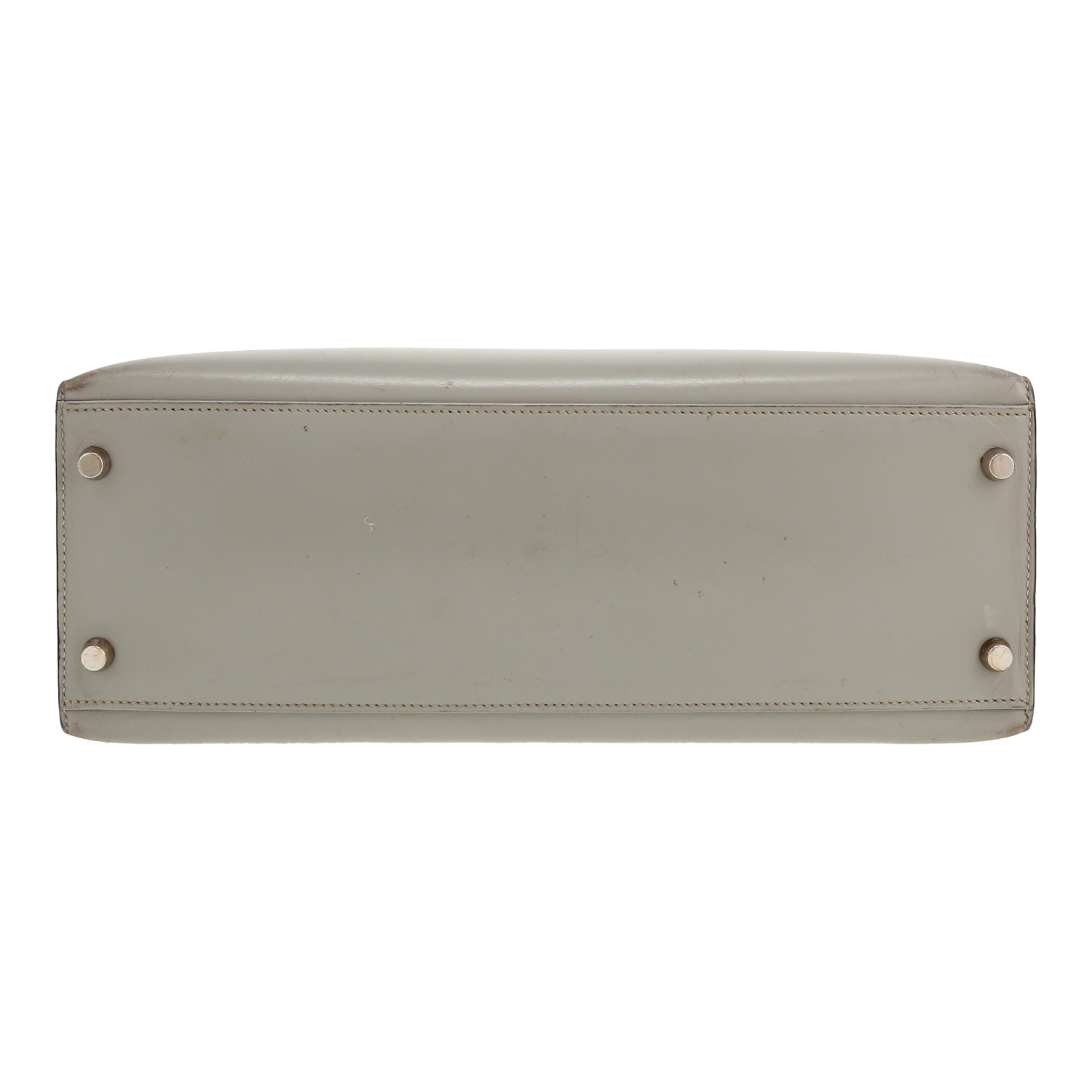 Hermès  Kelly 32 cm handbag  in grey box leather - Detail D1