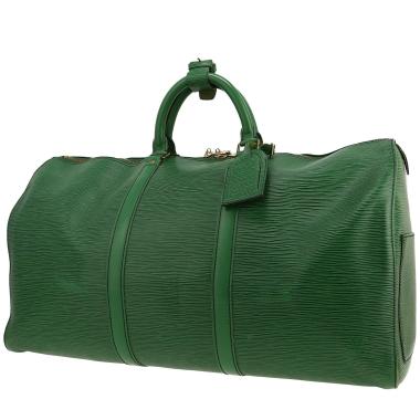 Sac de voyage Louis Vuitton  Keepall 50 en cuir épi vert