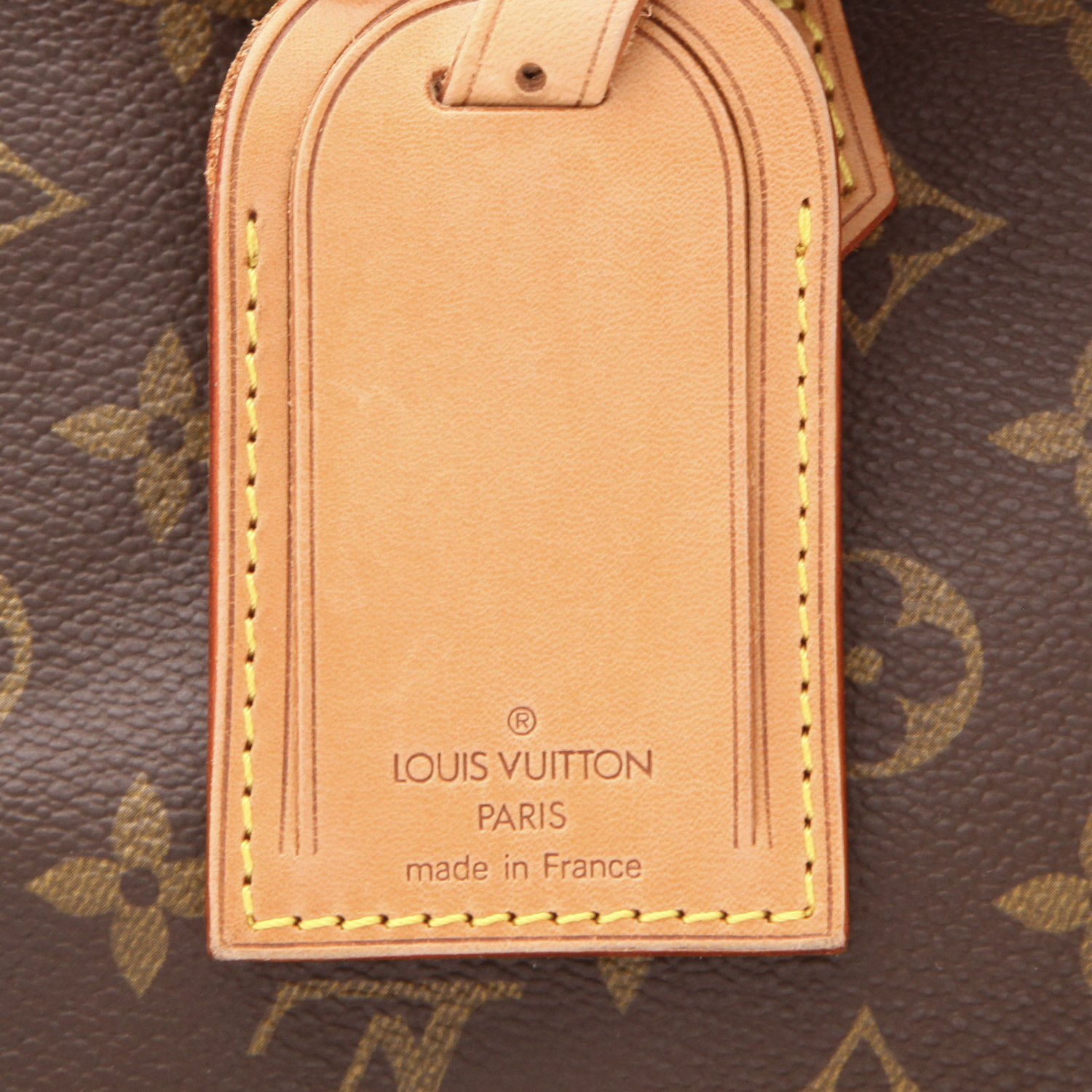 Porta abiti Louis Vuitton   in tela monogram marrone e pelle naturale - Detail D2