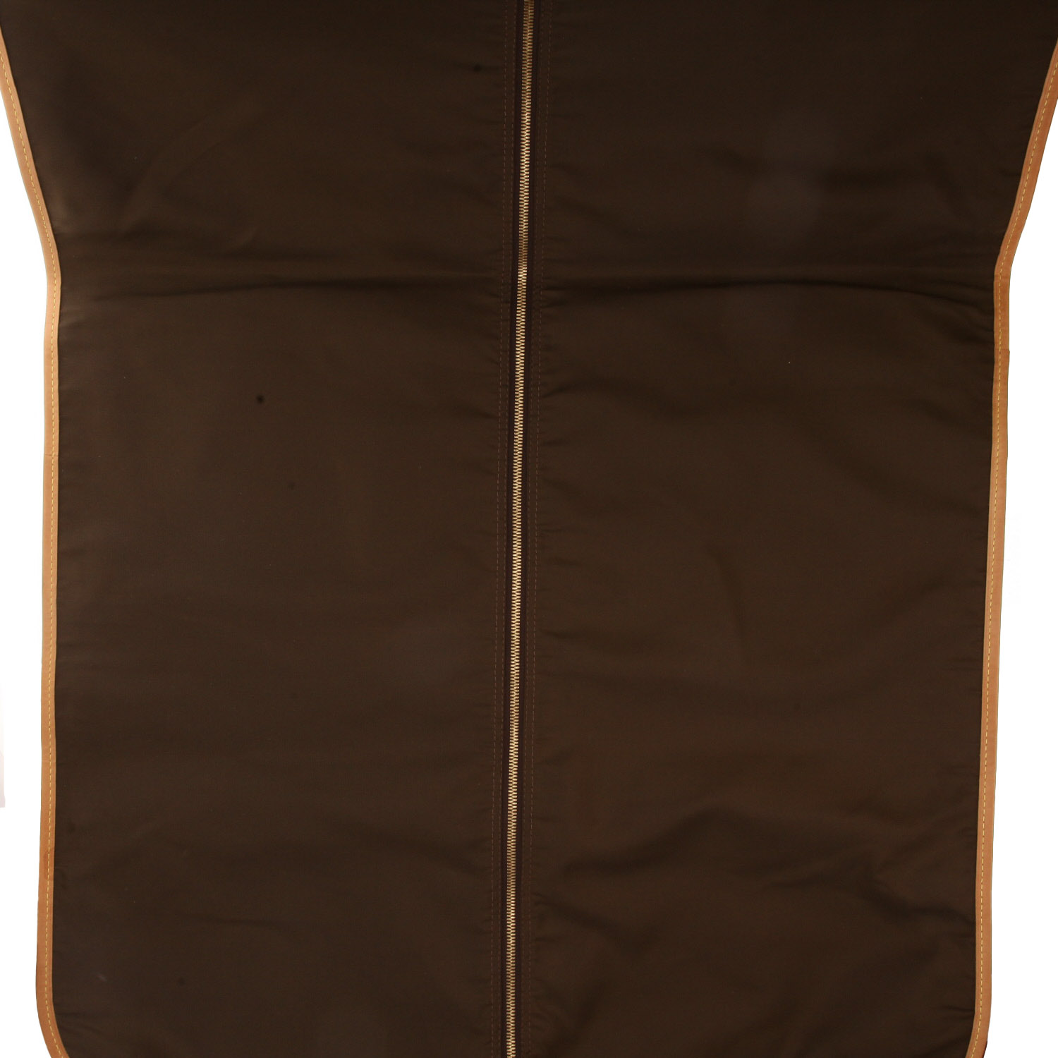 Porta abiti Louis Vuitton   in tela monogram marrone e pelle naturale - Detail D4