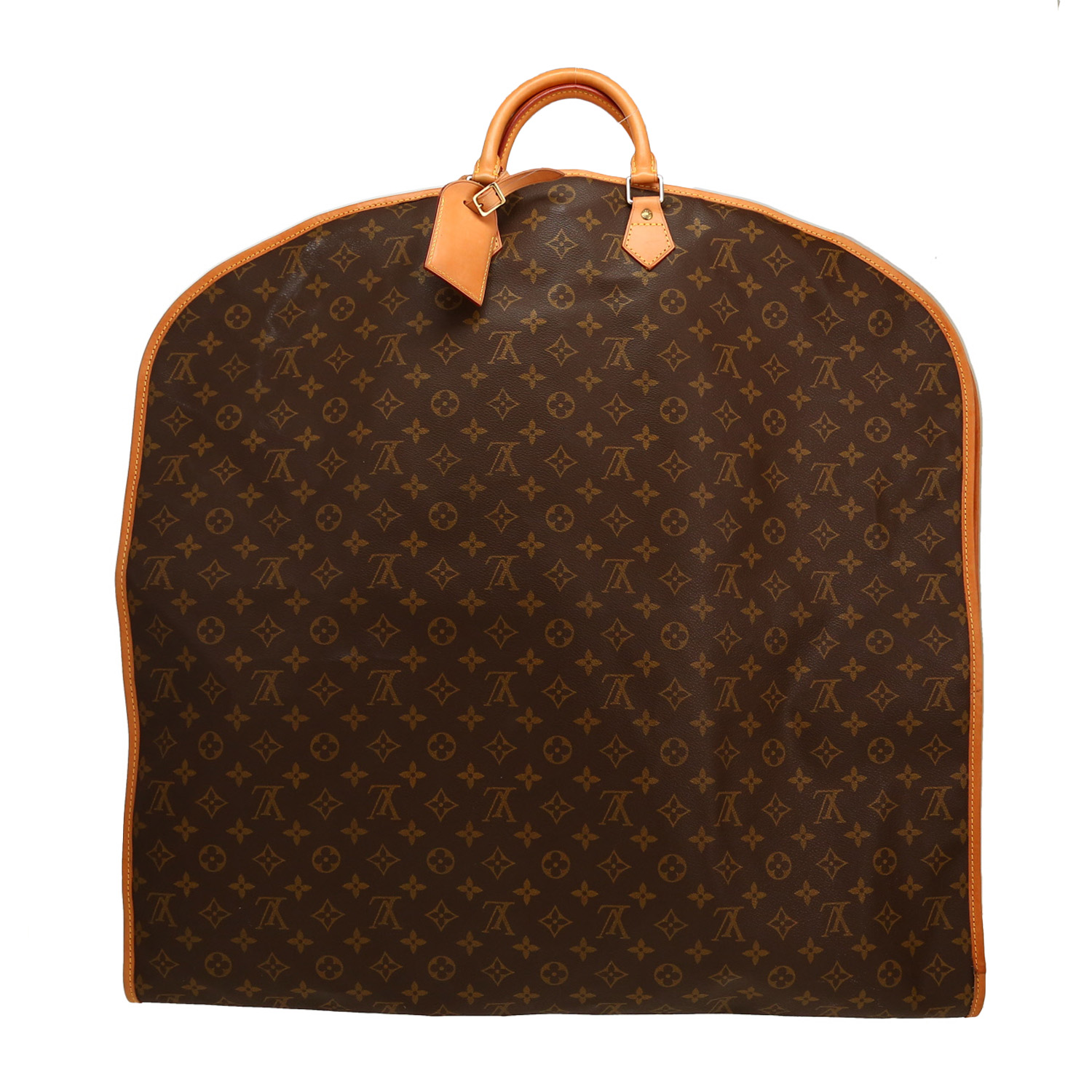 Funda protectora para ropa Louis Vuitton   en lona Monogram marrón y cuero natural - Detail D5