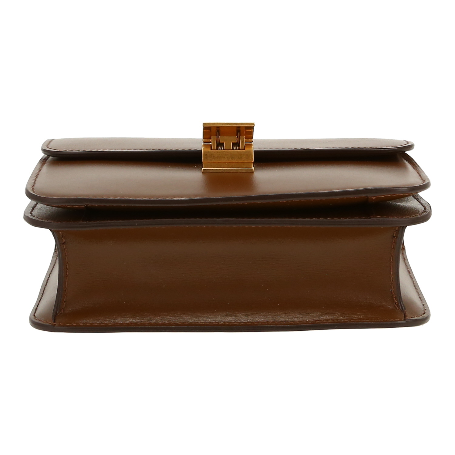 Celine  Classic Box Teen shoulder bag  in brown box leather - Detail D1